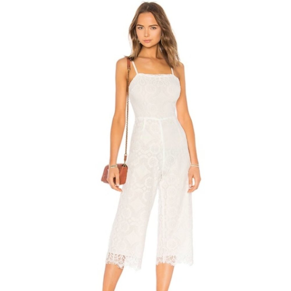 Beach Riot Savannah Jumper Jumpsuit White Lace - S